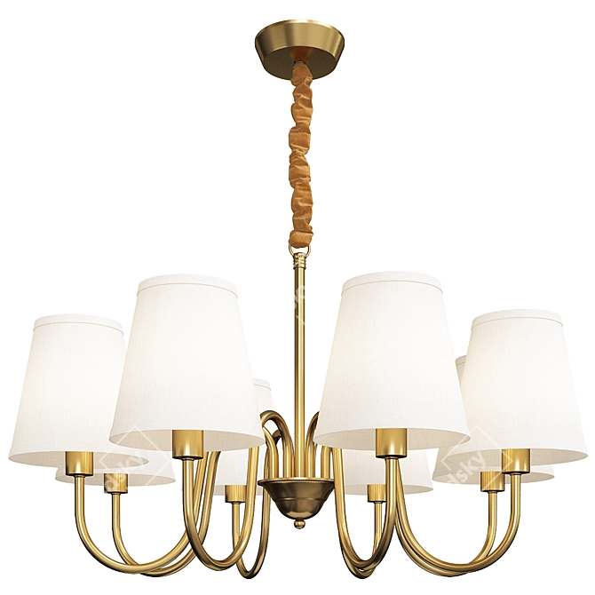 Traditional Cone Chandelier: Elegant Pendant Lighting 3D model image 1