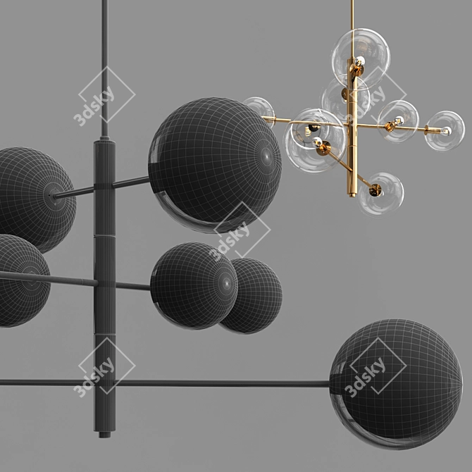 Modern Pellet Chandelier: Stunning Design 3D model image 3