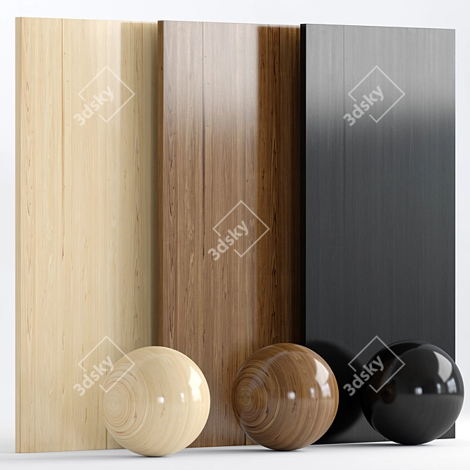 3-in-1 Wood 10: Luxurious Textures 3D model image 1