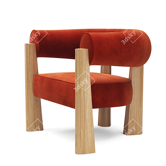 Stylish Achille Armchair 3D model image 2