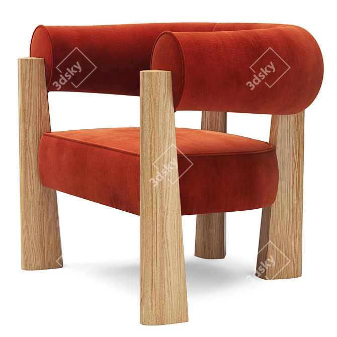 Stylish Achille Armchair 3D model image 7