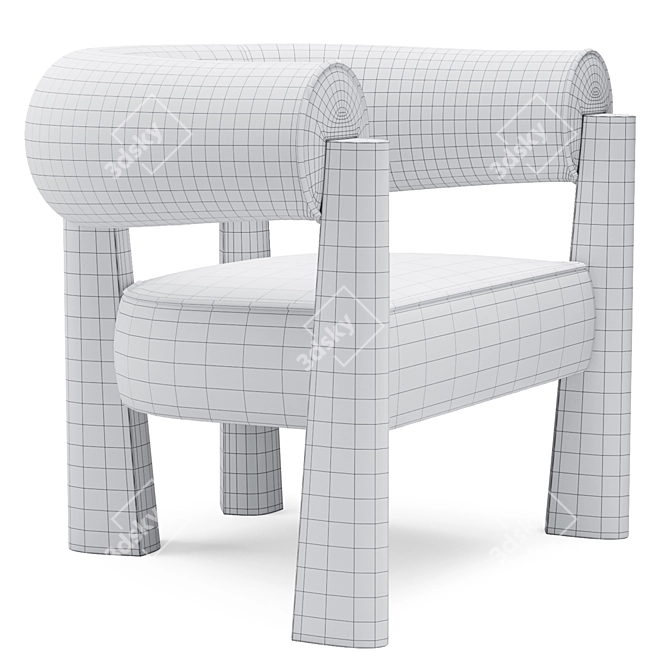 Stylish Achille Armchair 3D model image 11