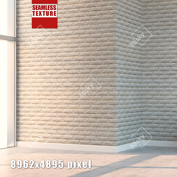 High-Detail Seamless Brick Texture 3D model image 1