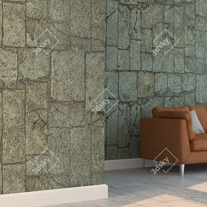 Seamless Stone Wall Texture Kit 3D model image 4