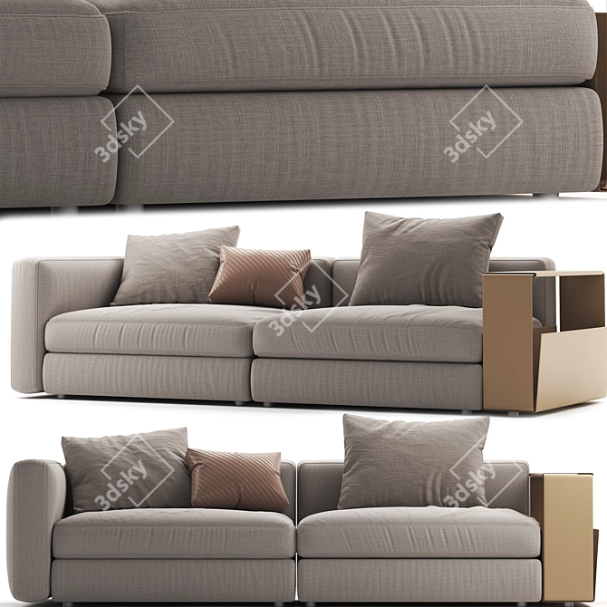 Flexform Harper Sofa: Sleek and Stylish Comfort 3D model image 1