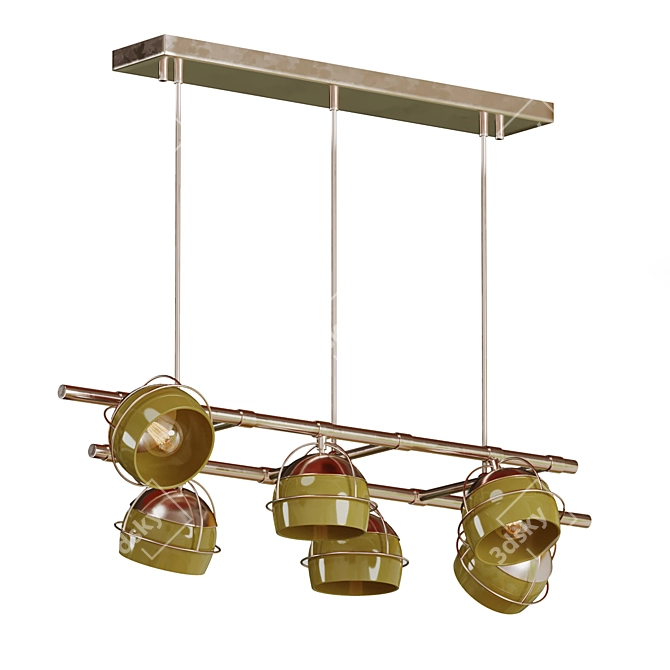 Sleek Black Widow Suspension Lamp 3D model image 1