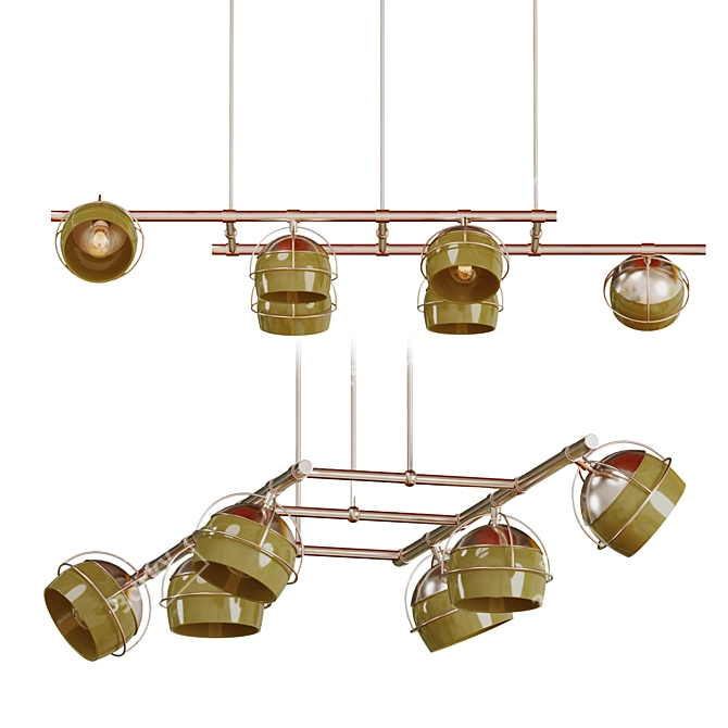 Sleek Black Widow Suspension Lamp 3D model image 2