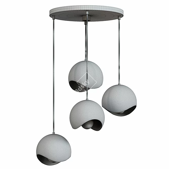 Elegant Atupa Dome Pendant Light 3D model image 2