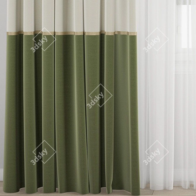 Modern Curtain Set 3D model image 2