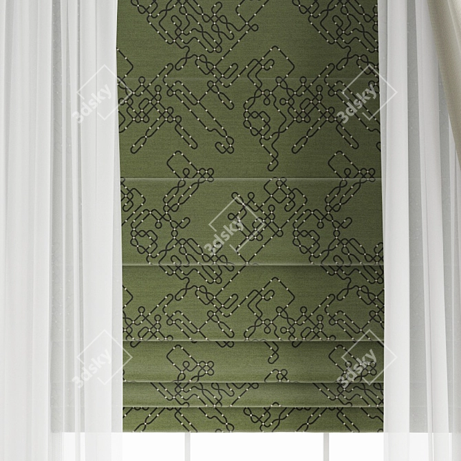 Modern Curtain Set 3D model image 4