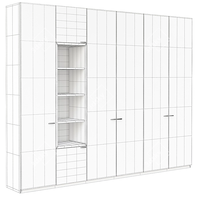 Stylish Modular Office Storage Unit 3D model image 2