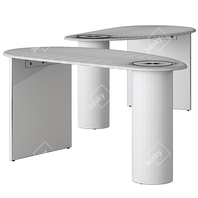 Modern Eclipse Desk: Versatile Design 3D model image 2