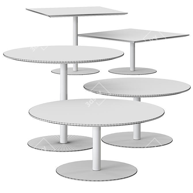 Versatile Multi-Height Round Table 3D model image 2