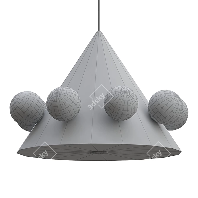 Globe-Adorned Large Cone 3D model image 2