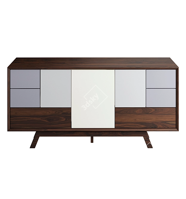 Elegant Walnut Sideboard: Stonebutterfly 3D model image 5