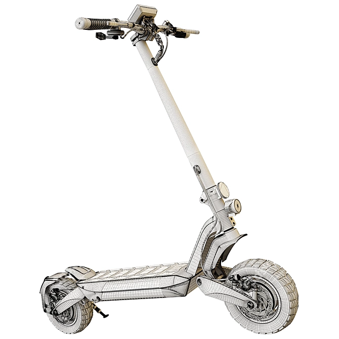 Electric E-Scooter 3D model image 4