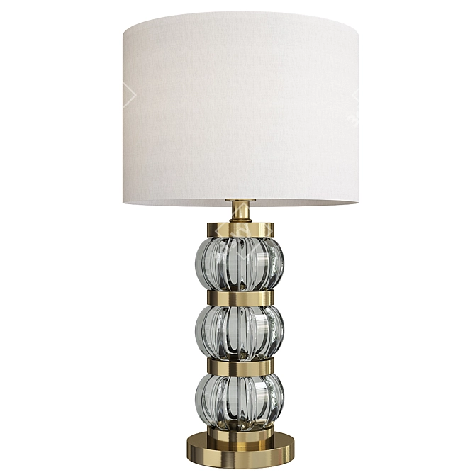 Elegant Smoked Gray Brass Gold Table Lamp 3D model image 1