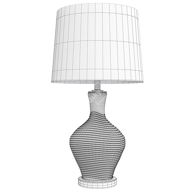 Elegant Gray Glass Table Lamp 3D model image 2