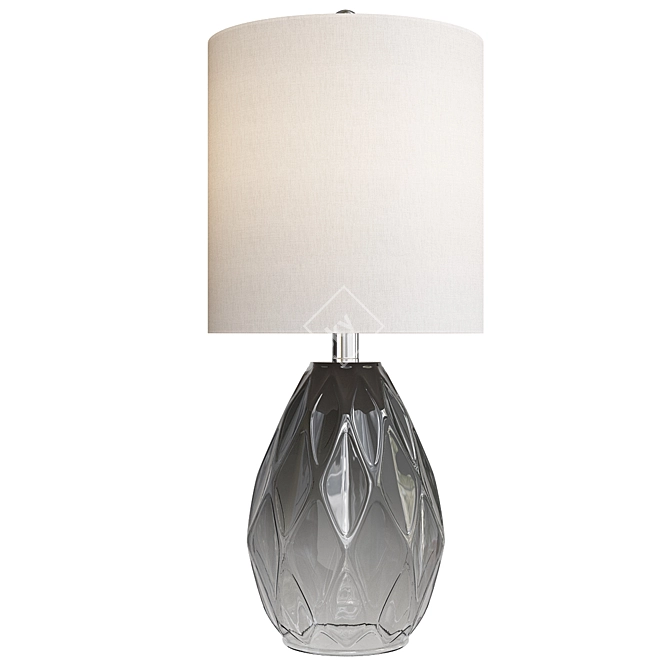 Elegant Gray Glass Table Lamp 3D model image 1