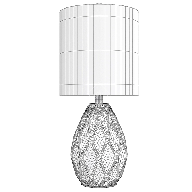 Elegant Gray Glass Table Lamp 3D model image 2