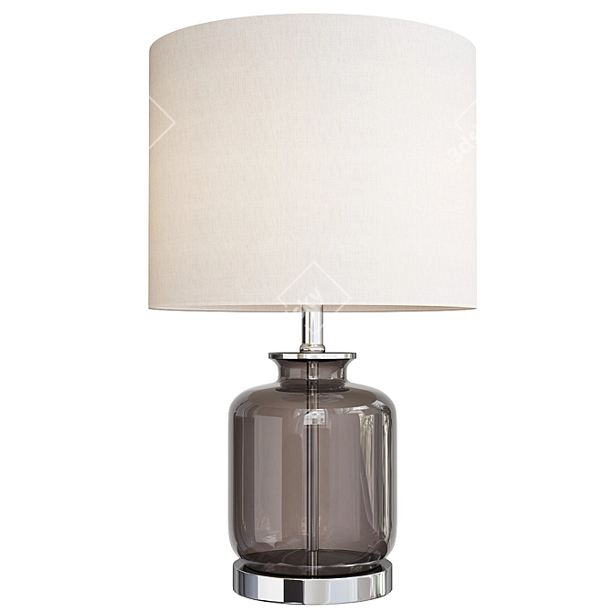 Smoked Gray Marsh Glass LED Table Lamp 3D model image 1