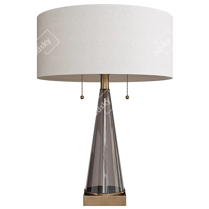 Elegant Glass Laura Table Lamp 3D model image 1