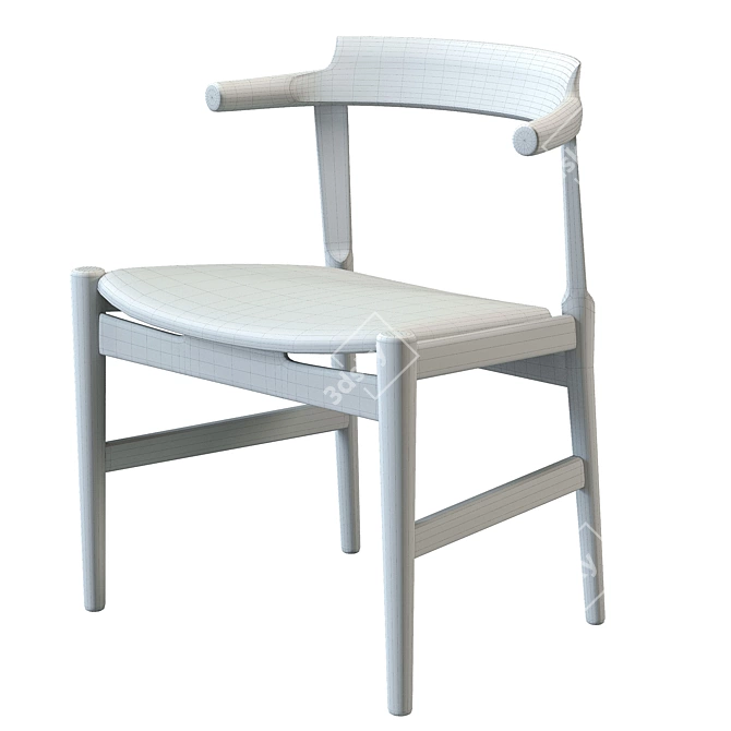 Elegant PP58 Chair by Wegner 3D model image 6