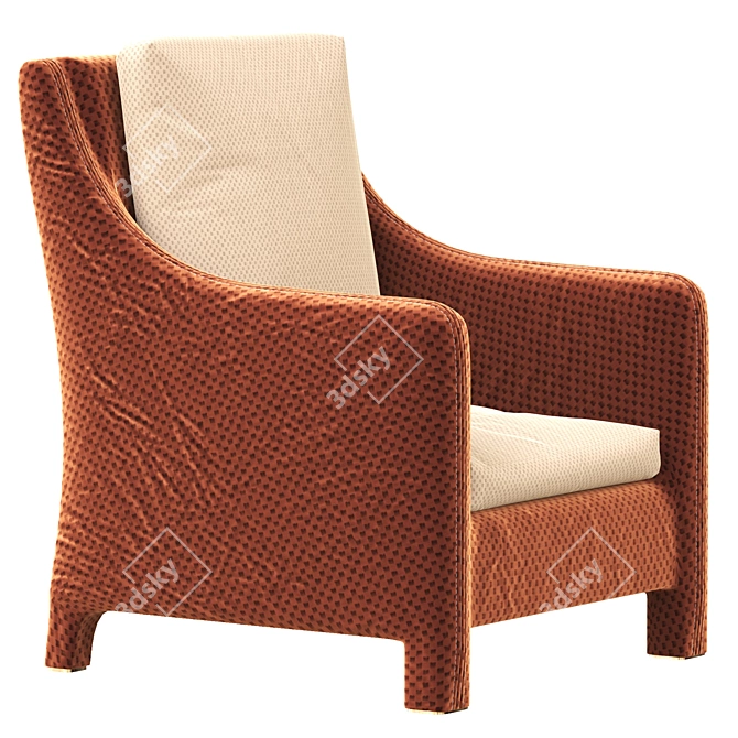 Elegant Pensiero Lounge Chair: Erba Italia 3D model image 2