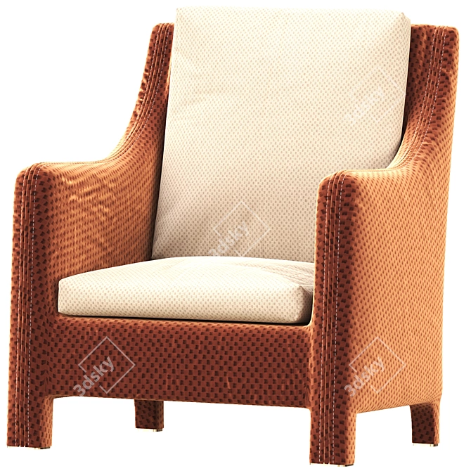 Elegant Pensiero Lounge Chair: Erba Italia 3D model image 3