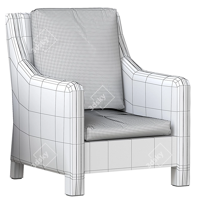 Elegant Pensiero Lounge Chair: Erba Italia 3D model image 6