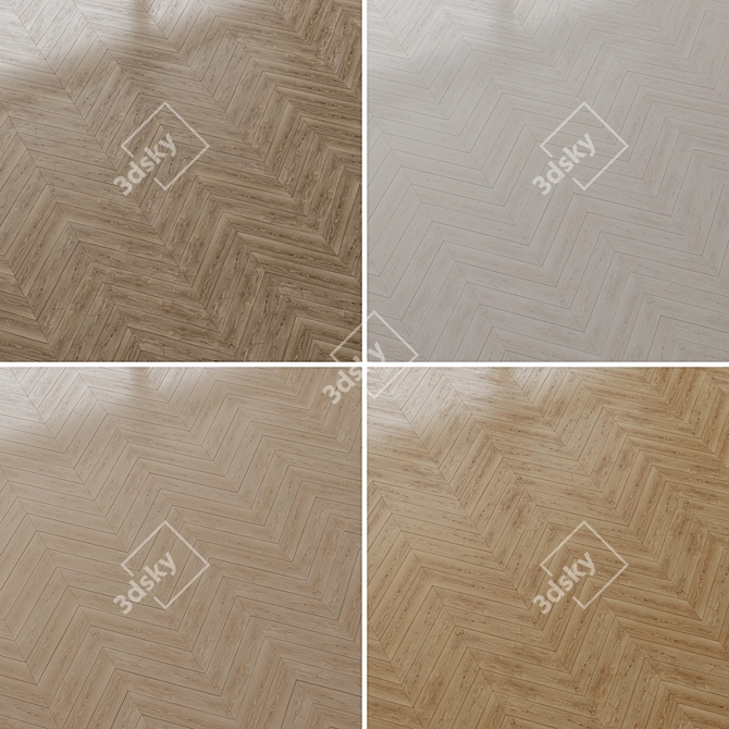 Sterling Oak Wood Flooring Set 3D model image 1