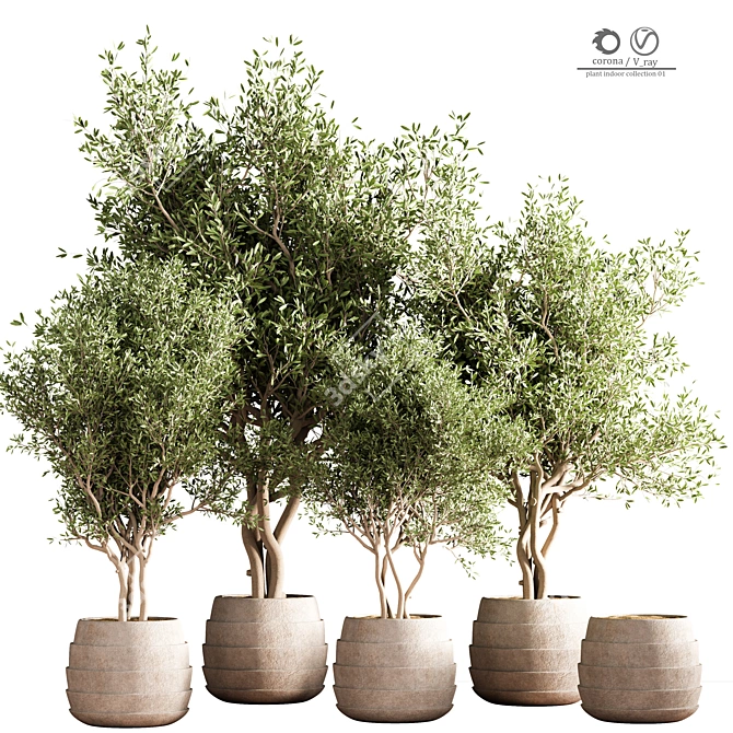 Elevate your plants with stylish indoor plant stand 3D model image 1