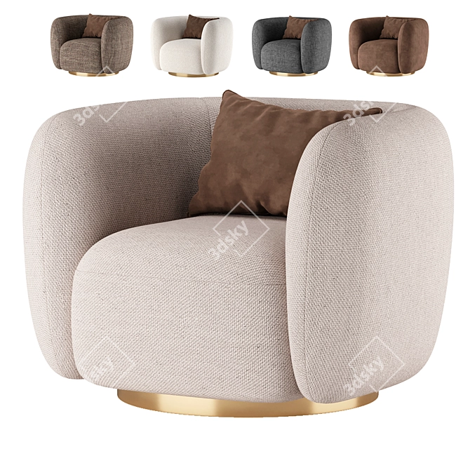 Roxy Swivel Chair: Sleek and Stylish Design 3D model image 1