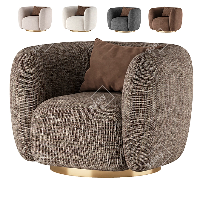 Roxy Swivel Chair: Sleek and Stylish Design 3D model image 2