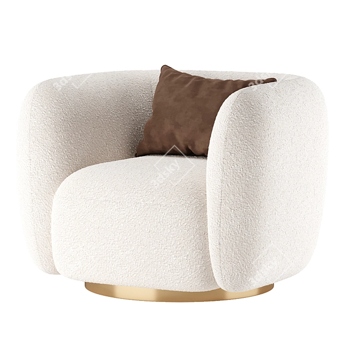 Roxy Swivel Chair: Sleek and Stylish Design 3D model image 4