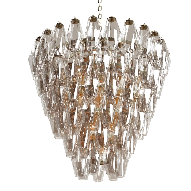 Smoked Glass Elegance: Benini S Chandelier 3D model image 2