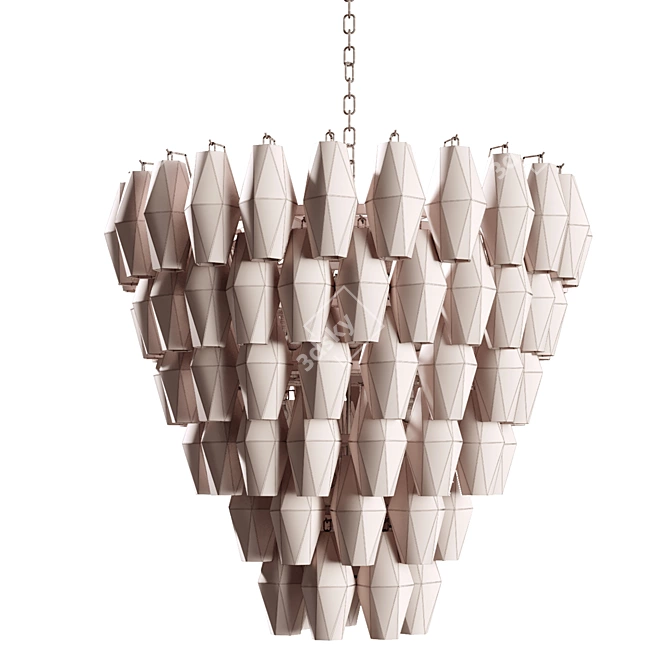 Smoked Glass Elegance: Benini S Chandelier 3D model image 3