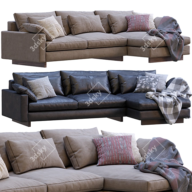 West Elm Harmony Sofa: Modern Style & Comfort 3D model image 2