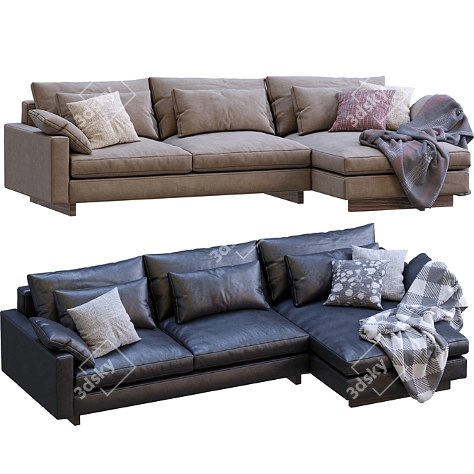 West Elm Harmony Sofa: Modern Style & Comfort 3D model image 3