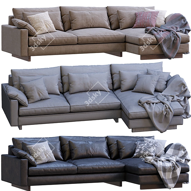 West Elm Harmony Sofa: Modern Style & Comfort 3D model image 5