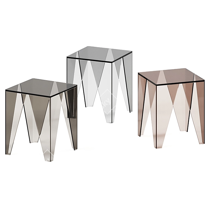 Sleek Glass Coffee Table 3D model image 1