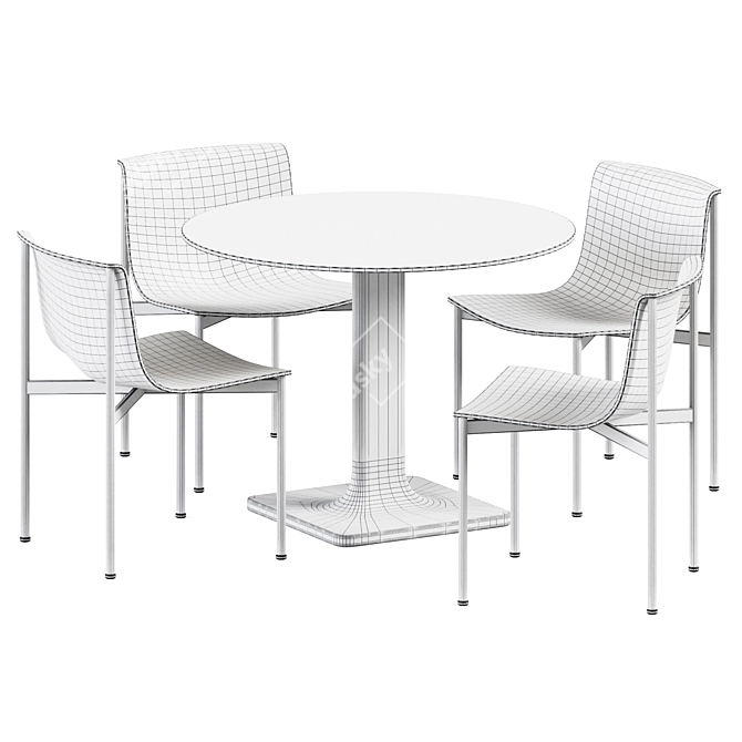 Modern Minimalist Table Set 3D model image 3