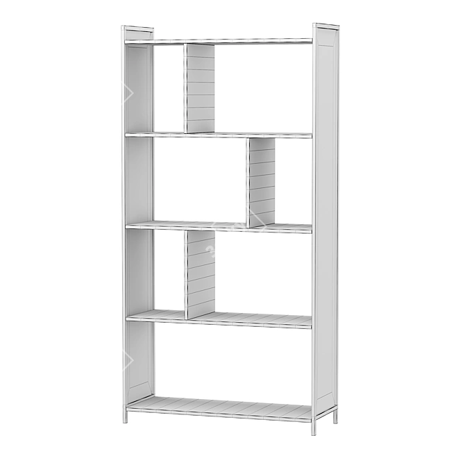 Oslo White Shelving - Stylish Storage Solution 3D model image 2