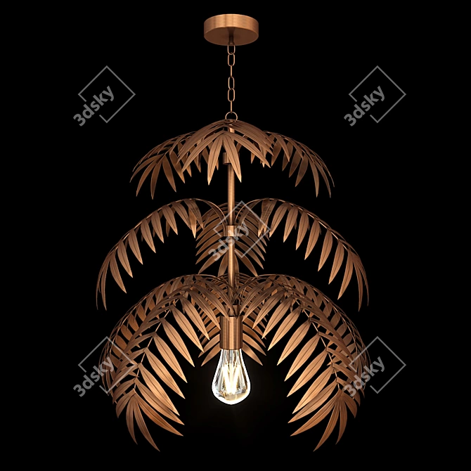 Bronze Coconut Leaf Lamp 3D model image 2