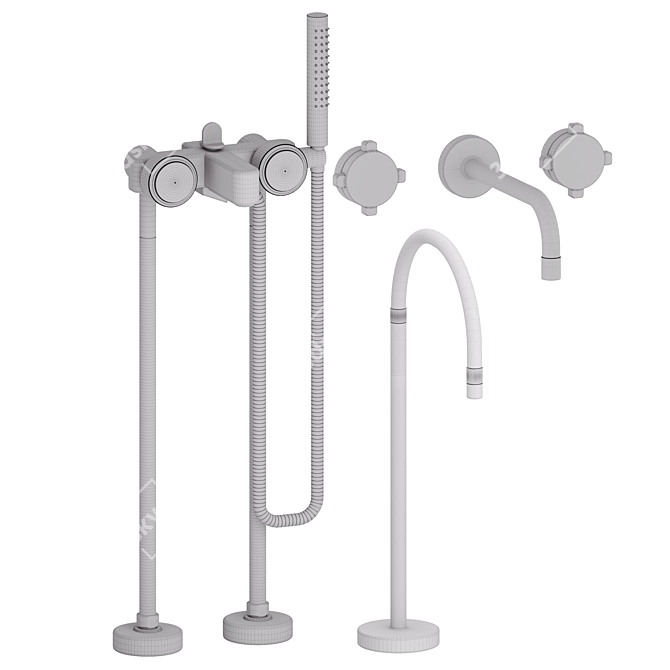 Sleek GROHE MINTA Bathroom Set 3D model image 4