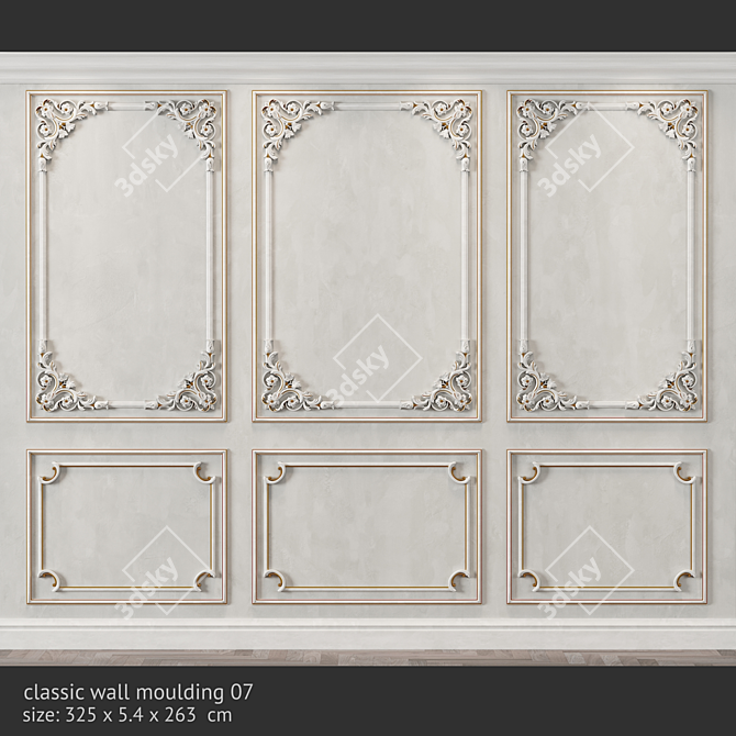 Classic Wall Molding 07: Elegant Decor for Any Space 3D model image 1