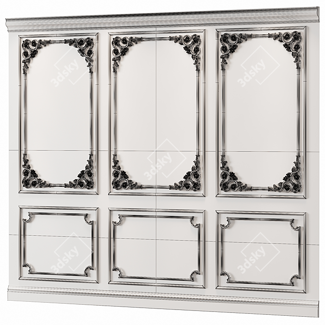 Classic Wall Molding 07: Elegant Decor for Any Space 3D model image 4