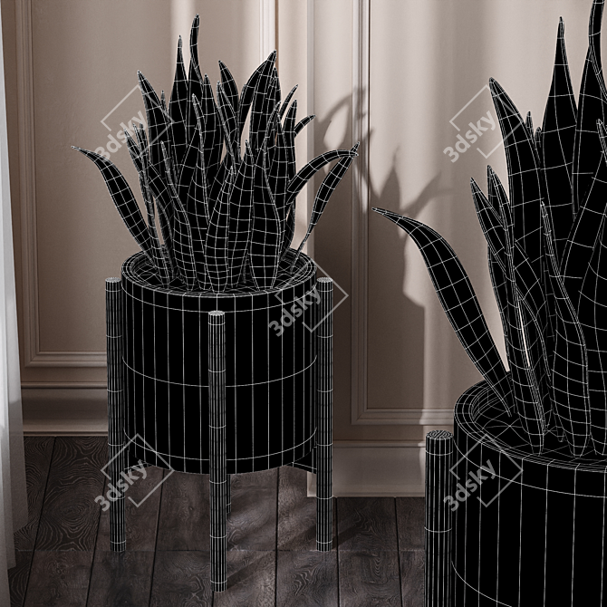 Office Snake Plant: 3D Model 3D model image 5