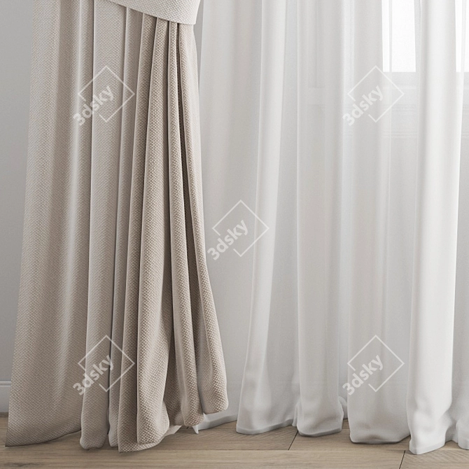 Premium 3D Curtain Model 3D model image 2