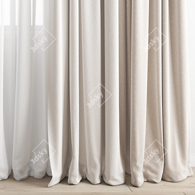 Premium 3D Curtain Model 3D model image 3